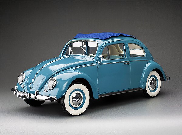 Volkswagen Fusca Beetle Saloon Opening Roof 1950 1:12 Sunstar Azul