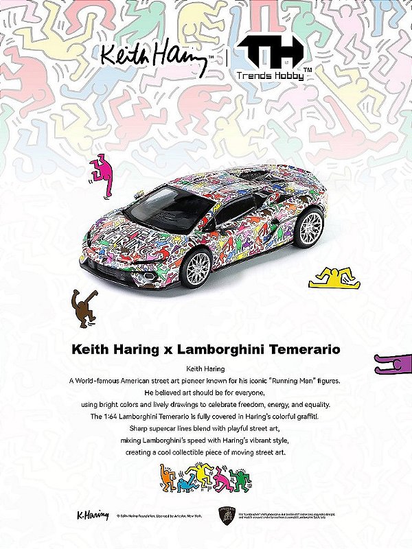 *** PRÉ-VENDA *** Lamborghini Temerario Keith Haring Exclusivo Taipei Toy Show 1:64 Trends Hobby