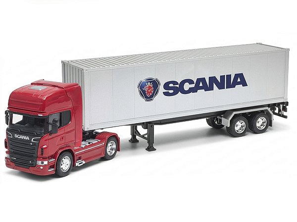 Carreta Scania R 730 V8 Baú 1:32 Welly Vermelho