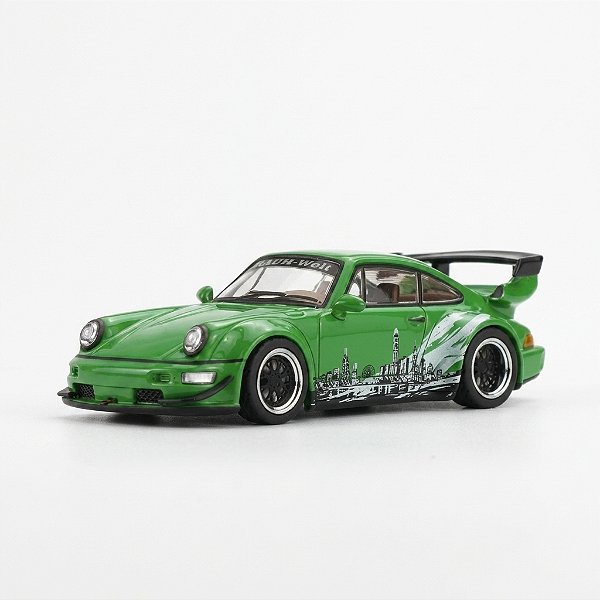 *** PRÉ-VENDA *** RWB 964 Exclusivo HK ToyCar Salon 2026 1:64 MOTORHELIX Verde PV13007