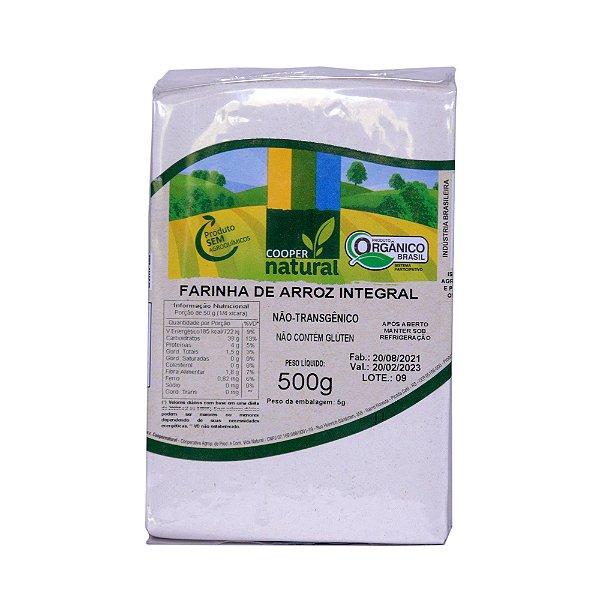 FARINHA DE ARROZ INTEGRAL 500G - COOPERNATURAL