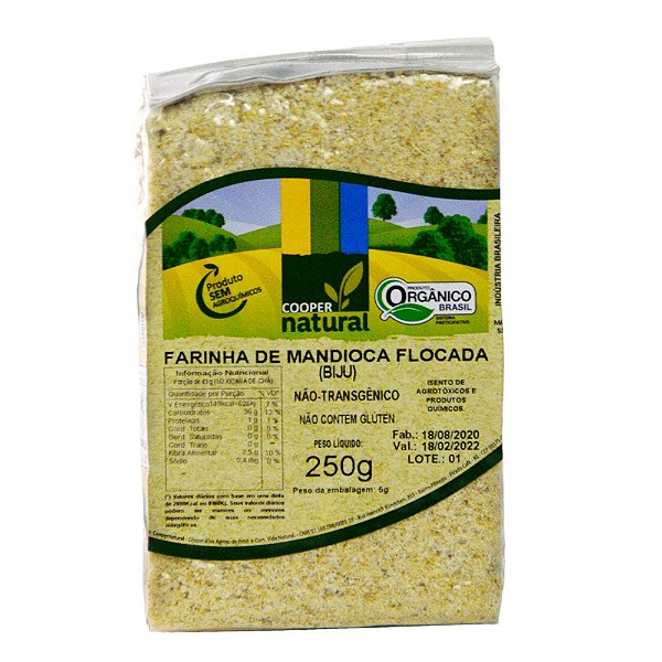 Farinha de Mandioca Flocada (Biju) 250gr -  Sem gluten - COOPERNATURAL