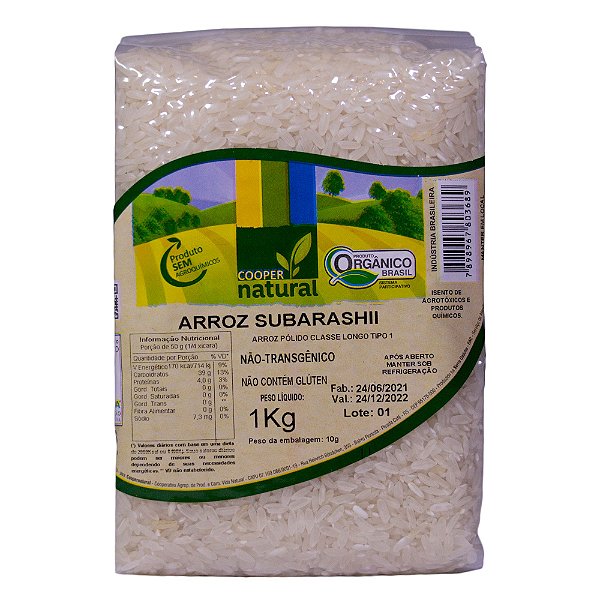 Arroz Subarashii Polido Orgânico 1kg - COOPERNATURAL