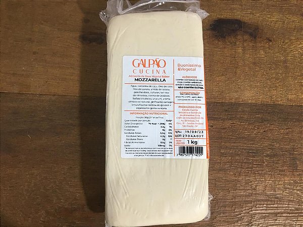 Mozzarella 1kg - Alimento Vegetal - Galpão Cucina