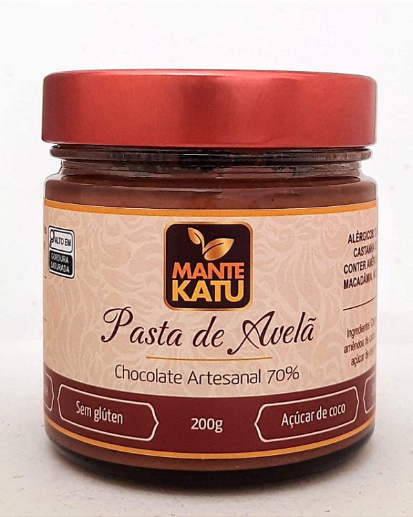 Pasta de Avelã com Chocolate artesanal 200g - MANTEKATU