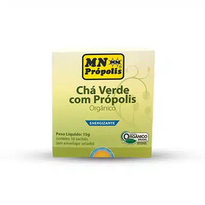 Chá Verde com Própolis Orgânico 15g 10 sachês - MN PRÓPOLIS