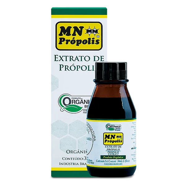 Extrato de Própolis Orgânico 30ML - MN PRÓPOLIS