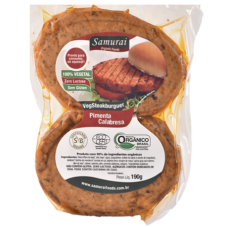 VegStakeBurguer Pimenta Calabresa 2 unid. 190g - SAMURAI