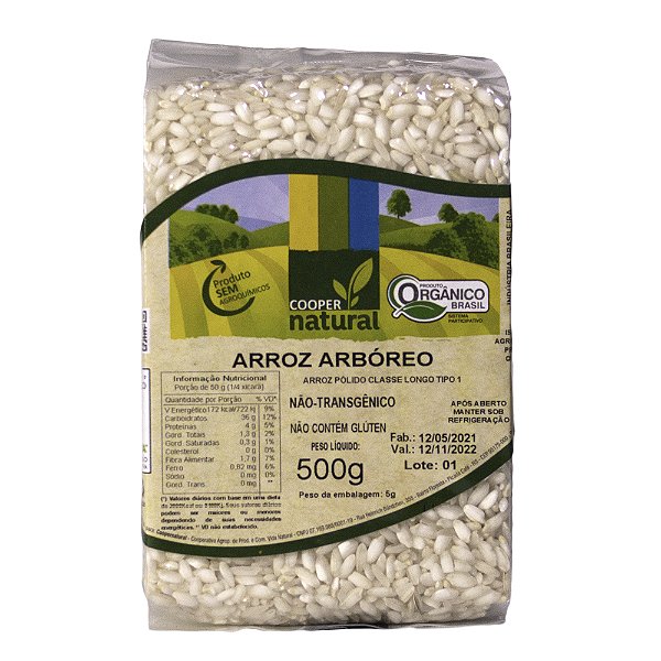 ARROZ ARBÓREO POLIDO 1KG - COOPERNATURAL