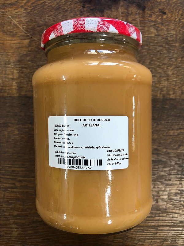 Doce de Leite com Coco Artesanal 500g - Fransenne