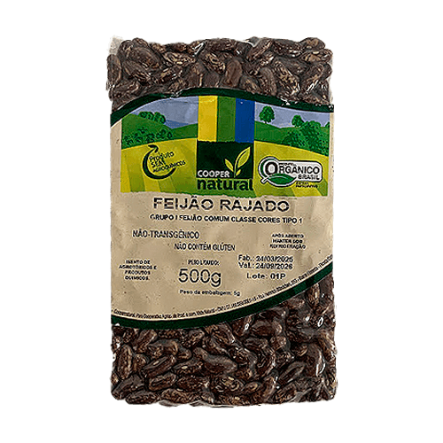 FEIJAO RAJADO ORGANICO 500G - COOPERNATURAL