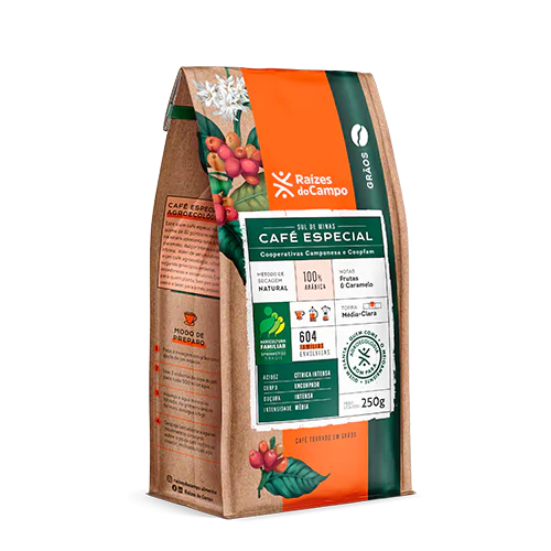Café Especial Sul de Minas em Grãos 250g - RAÍZES DO CAMPO