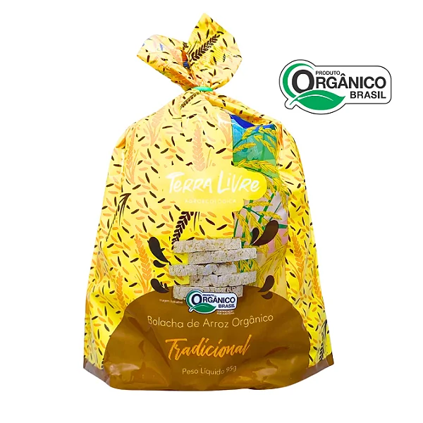 Bolacha de Arroz Integral Orgânica 95g - TERRA LIVRE