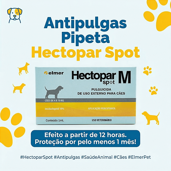 Antipulgas para Cachorro de 4 a 10kg Hectopar Spot M 1ml