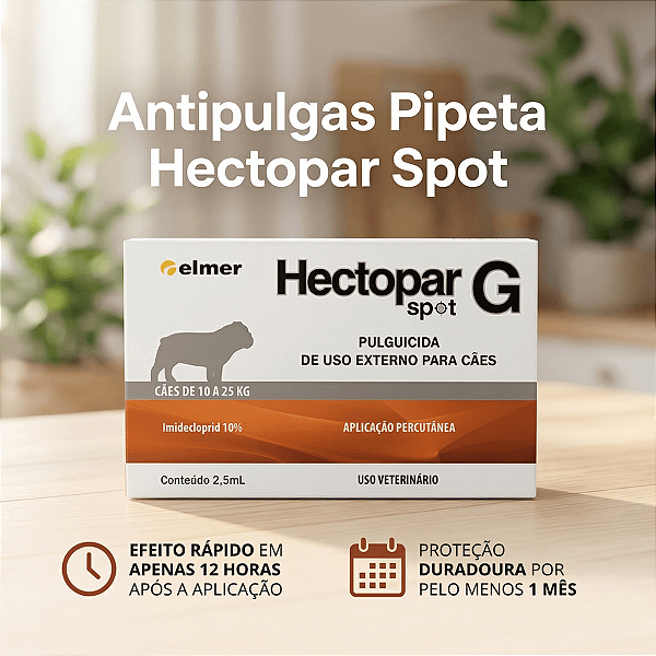 Antipulgas para Cachorro de 10 a 25kg Hectopar Spot G 2,5ml