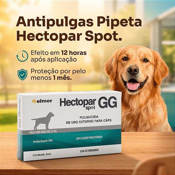 Antipulgas para Cachorro acima de 25kg Hectopar Spot 4ml