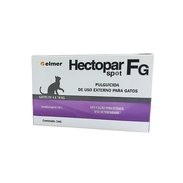 Hectopar Spot Fg Anti Pulgas para Gato de 4 a 10kg Elmer 1ml