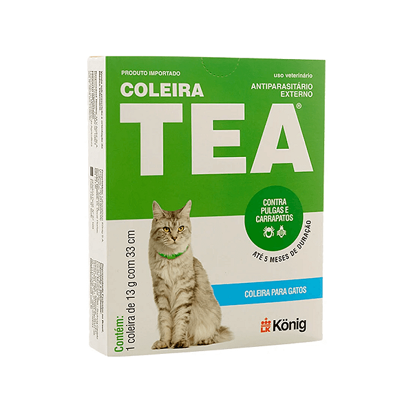 Coleira Antipulgas e Carrapatos para Gatos Tea 327 Konig 13g