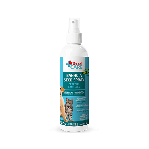 Banho a Seco Spray para Cães e Gatos Good Care 200ml