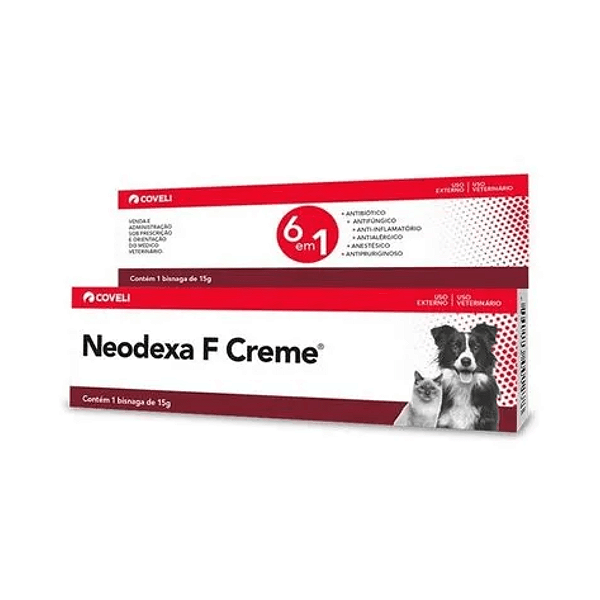 Neodexa F Creme Antibiótico para Cães e Gatos Coveli 15g