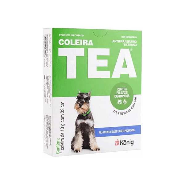 Coleira Antipulgas e Carrapatos para Cães Tea 327 Konig 13g