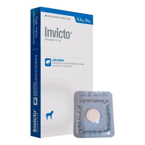 Invicto 57mg Comprimido Antipulgas Cachorro de 11,4 a 57kg