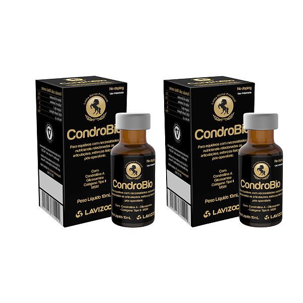 Condrobio Lavizoo 10ml Suplemento Condroitina Equinos 2 Unid