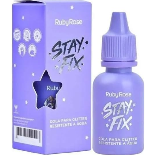 Cola de Glitter Stay Fix HB584 10ml - Ruby Rose