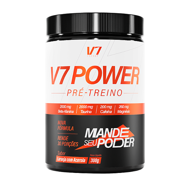 Pré-Treino V7 Power 300g – Laranja com Acerola – V7 Energy