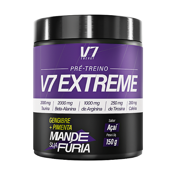 Pré-Treino V7 Extreme 150g – Sabor Açaí – V7 Energy