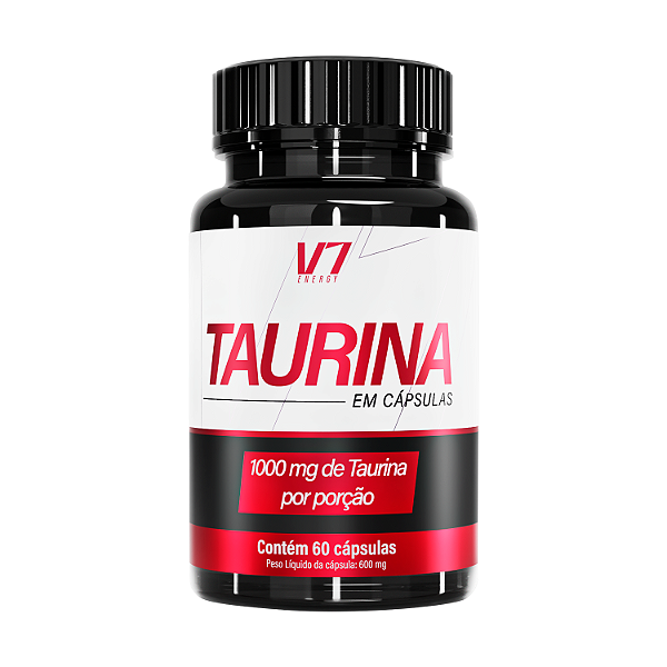 Taurina 600mg - 60 cápsulas - V7 Energy