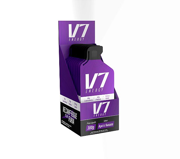 Gel de Carboidrato V7 Energy - Caixa 10 Unidades (Sabor Açaí com Banana)