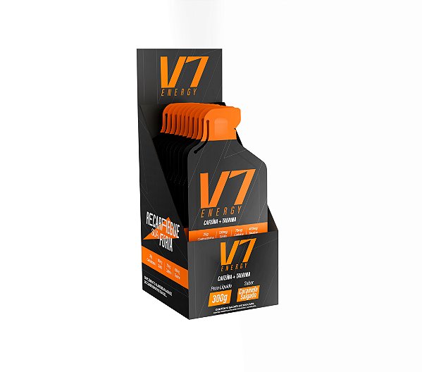 Gel de Carboidrato V7 Energy - Caixa 10 Unidades (Sabor Caramelo Salgado)