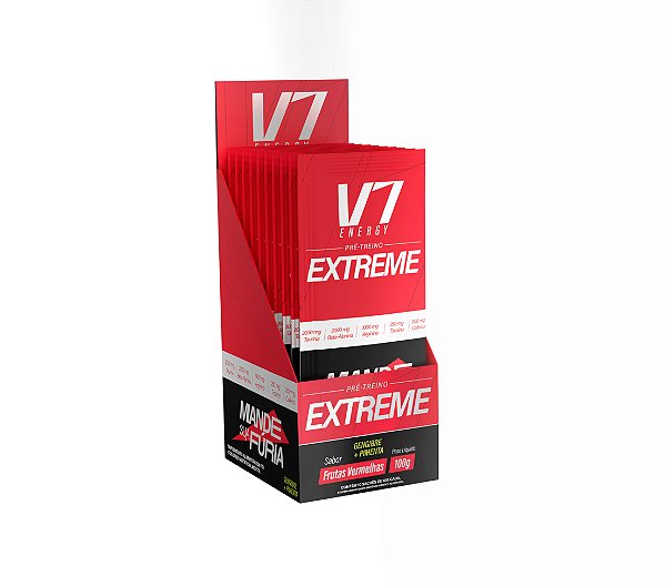 Pré-Treino V7 Extreme - Caixa com 10 Sachês (Sabor Frutas Vermelhas)  – V7 Energy