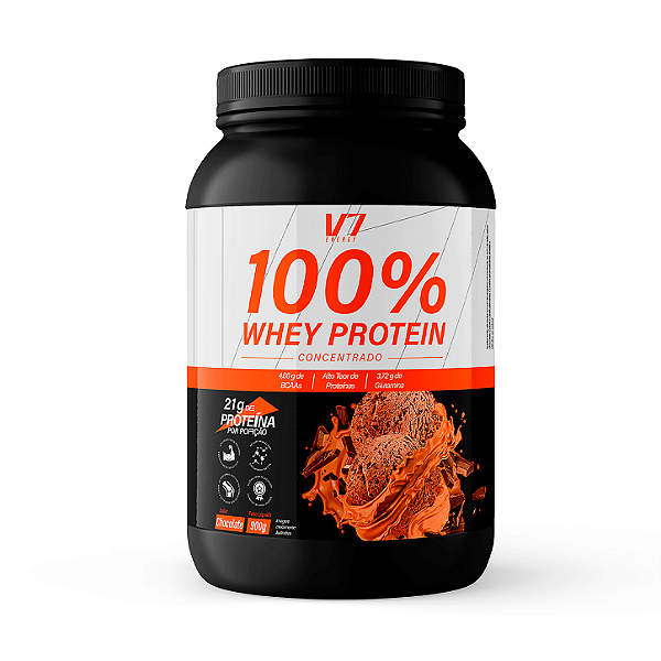 Whey Protein Concentrado - Sabor Chocolate 900g - V7 Energy