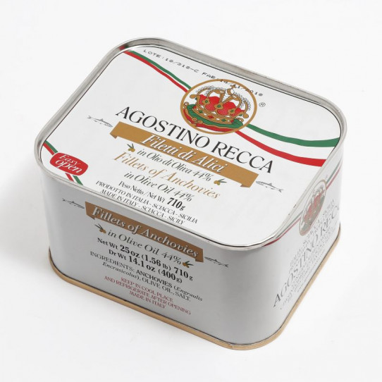 Filé de Anchova Alici em Azeite Agostino Recca Lata 710g