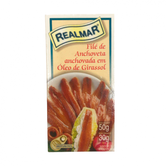 Filé De Anchoveta Anchovada Em Óleo De Girassol Realmar 50g