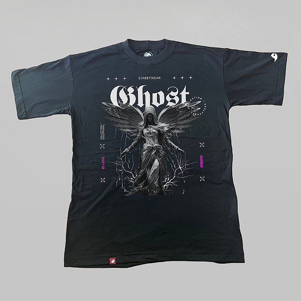 Camiseta Oversized Ghost Guy - Sculptural - Preta