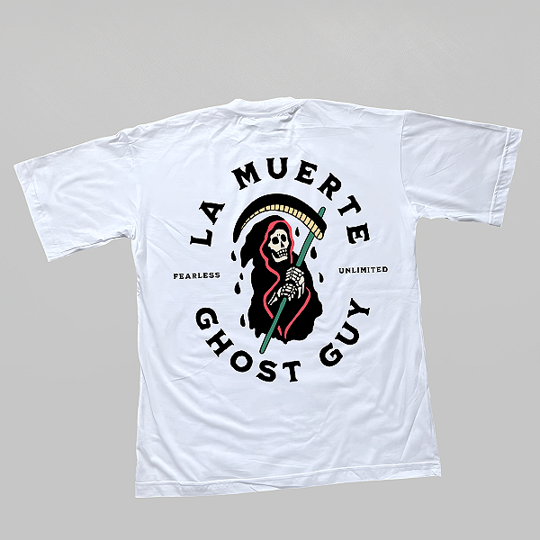 Camiseta Oversized Ghost Guy - LA MUERTE - Branca