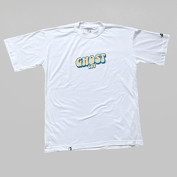 Camiseta Oversized Ghost Guy - Logo Ghost name - Branca