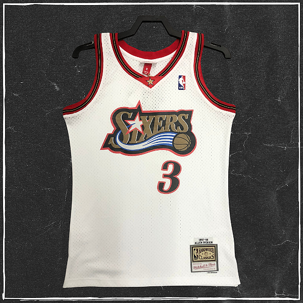 Jersey NBA Sixers Philadelphia 76ers Allen Iverson #3 1997-98 Mitchell & Ness - Branca