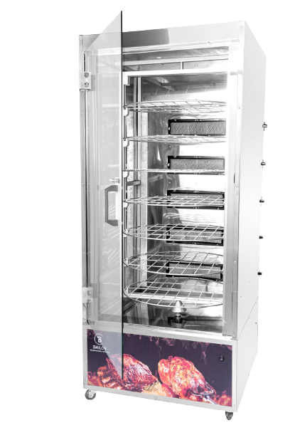 ASSADOR DE CARNE E FRANGO "GRILL 360º" (GIRATÓRIO) 120KG