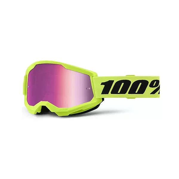 ÓCULOS 100% STRATA 2 | NEON YELLOW ESPELHADO