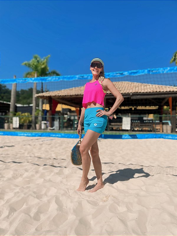 Shorts duplo | Pink BT  (azul piscina)