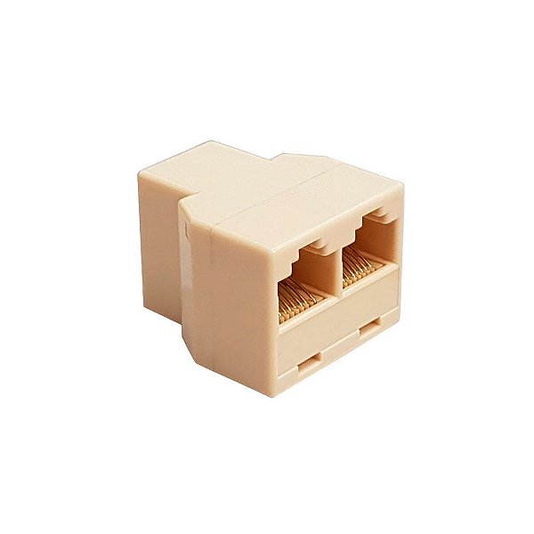 Adaptador Modular Triplo RJ45 8x8 (3 Fêmeas)