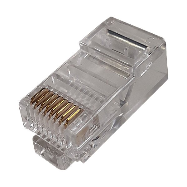 KIT Conector RJ45 Macho 8x8 CAT.5e PASSAGEM (10 peças)