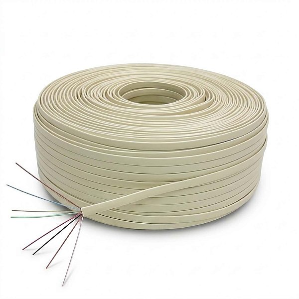 Cordão Liso Chato 8 VIAS BEGE - 300 metros