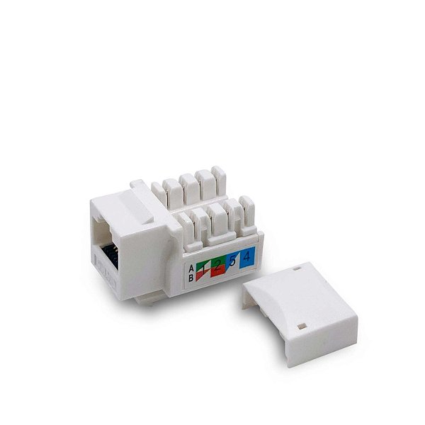 Keystone RJ45 com 8 vias CAT.6 - 8P8C - T568 A/B BRANCO
