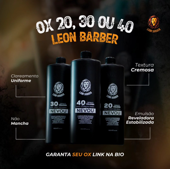 Água Oxigenada 20 Volumes 900ml Nevou Leon Barber