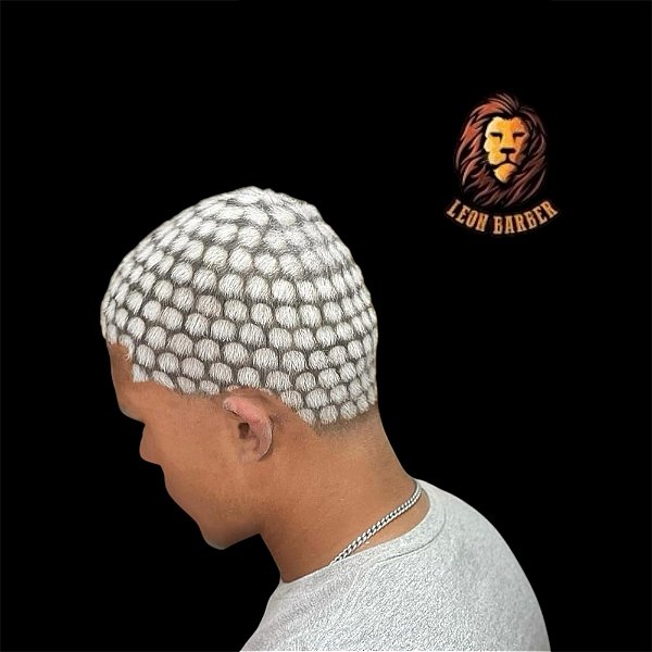 Kit Touca M Alinhada + Pó descolorante + Matizador + Ox 40 Vol Leon Barber